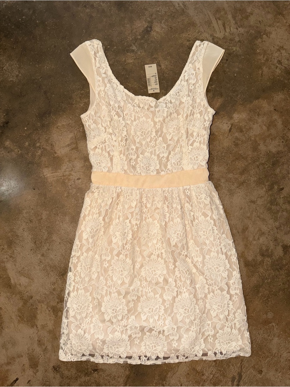 American Eagle Ivory Lace Backless Dress Size 6 NWT